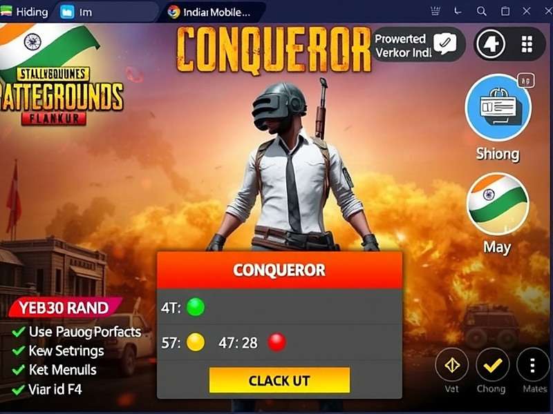 Indian Version PUBG Mobile - Conqueror Features PUBG Mobile Indian version showing Conqueror rank with localized features